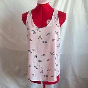 MM146 Primark Pink Relaxed Tank Top with Bird Print